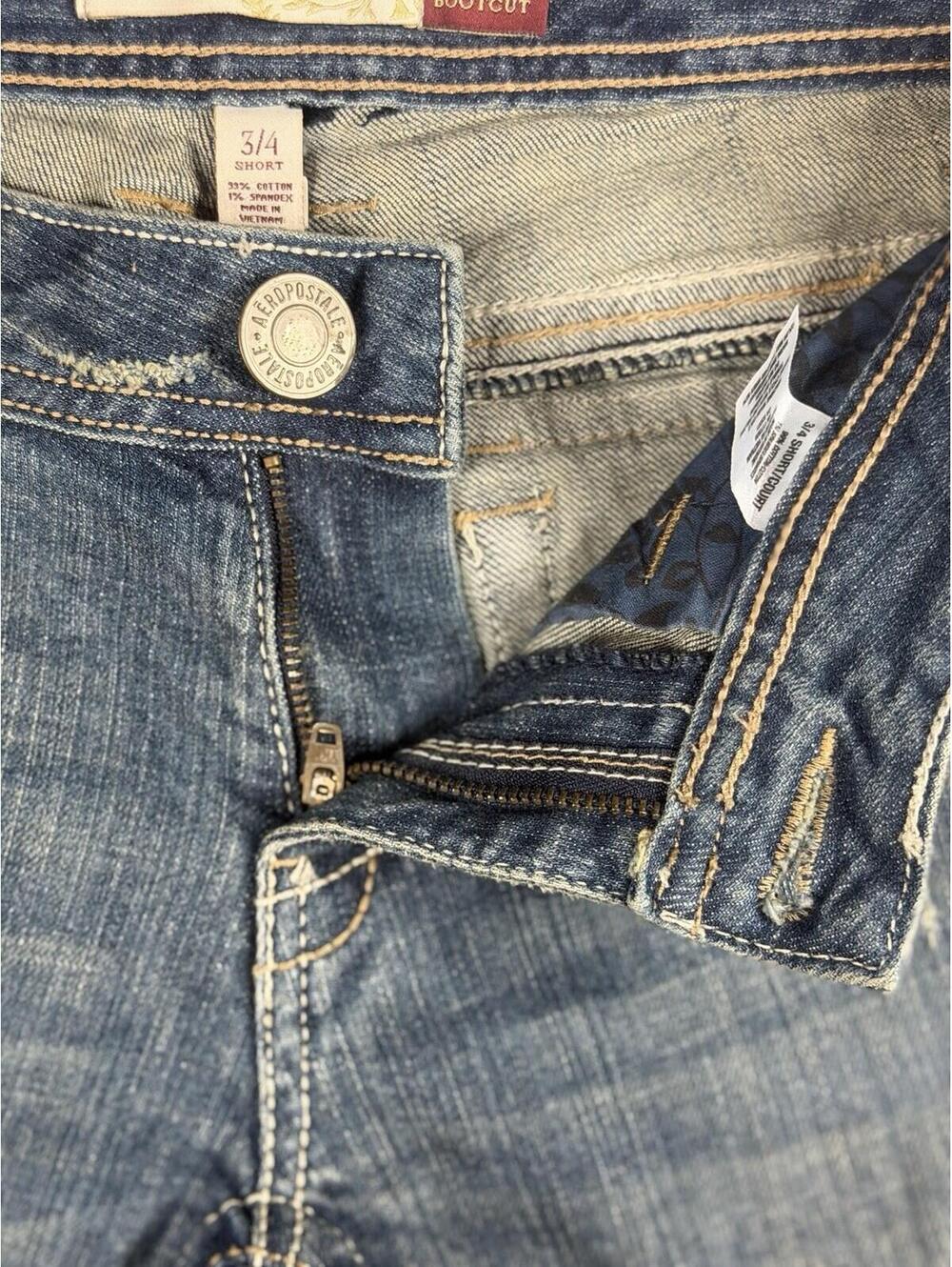 👖✨ Y2K Aeropostale Chelsea Bootcut Jeans 3/4 Short ✨👖 - Picture 7 of 16